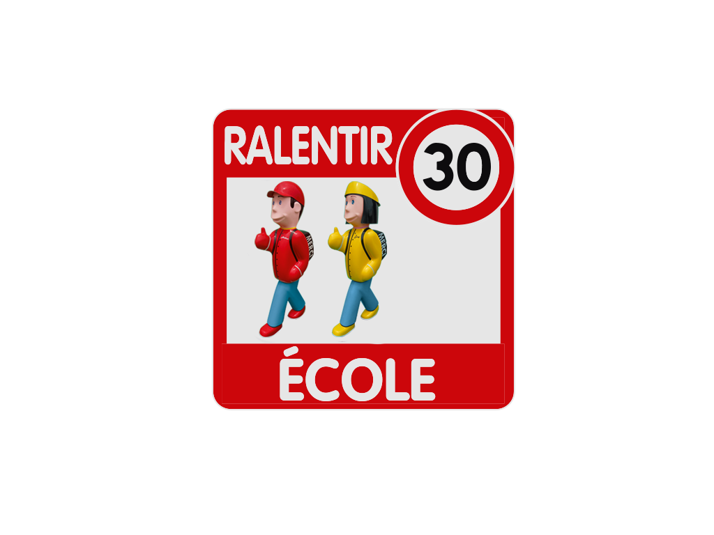 Panneau de signalisation RALENTIR ECOLE et limitation 30