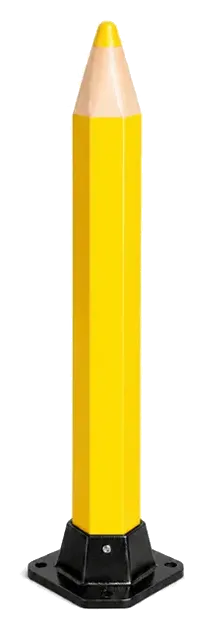 Potelet crayon jaune de signalisation scolaire
