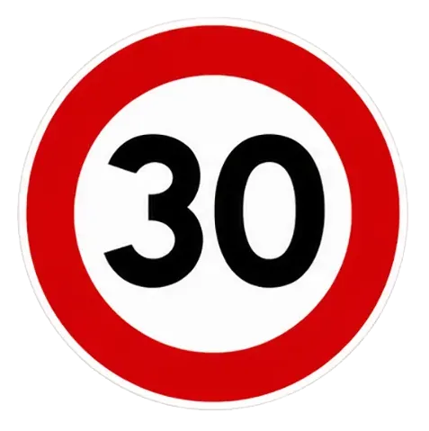 Panneau de limitation de vitesse à 30 km/h
